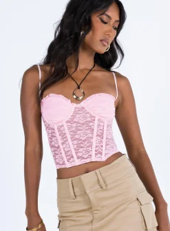 Princess Polly Lynell Corset Top  Pink New