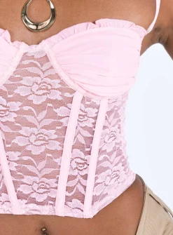 Princess Polly Lynell Corset Top Pink New
