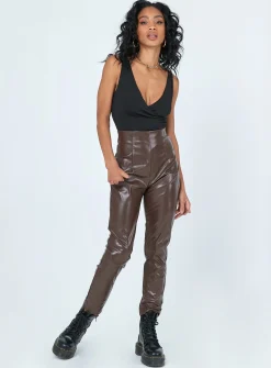 Princess Polly Lyra Pants  Brown Outlet