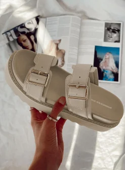 Princess Polly Ma Belle Sandals  Cream Sale