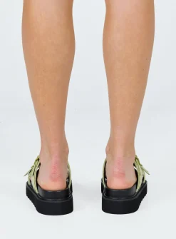 Princess Polly Ma Belle Sandals Matcha Croc   Green Hot
