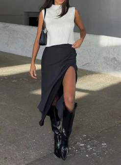 Princess Polly Mabel Midi Skirt  Black Flash Sale