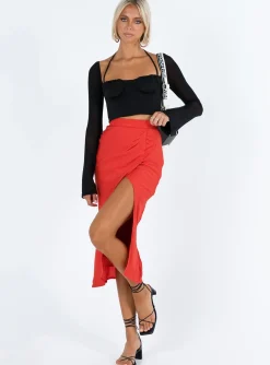 Princess Polly Mabel Midi Skirt Red Online