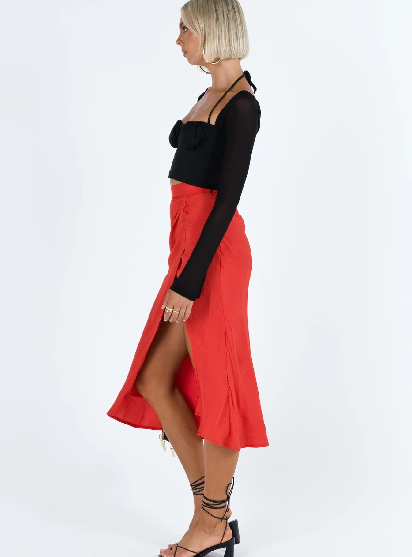 Princess Polly Mabel Midi Skirt Red Online
