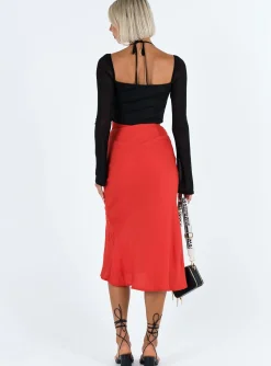 Princess Polly Mabel Midi Skirt Red Online