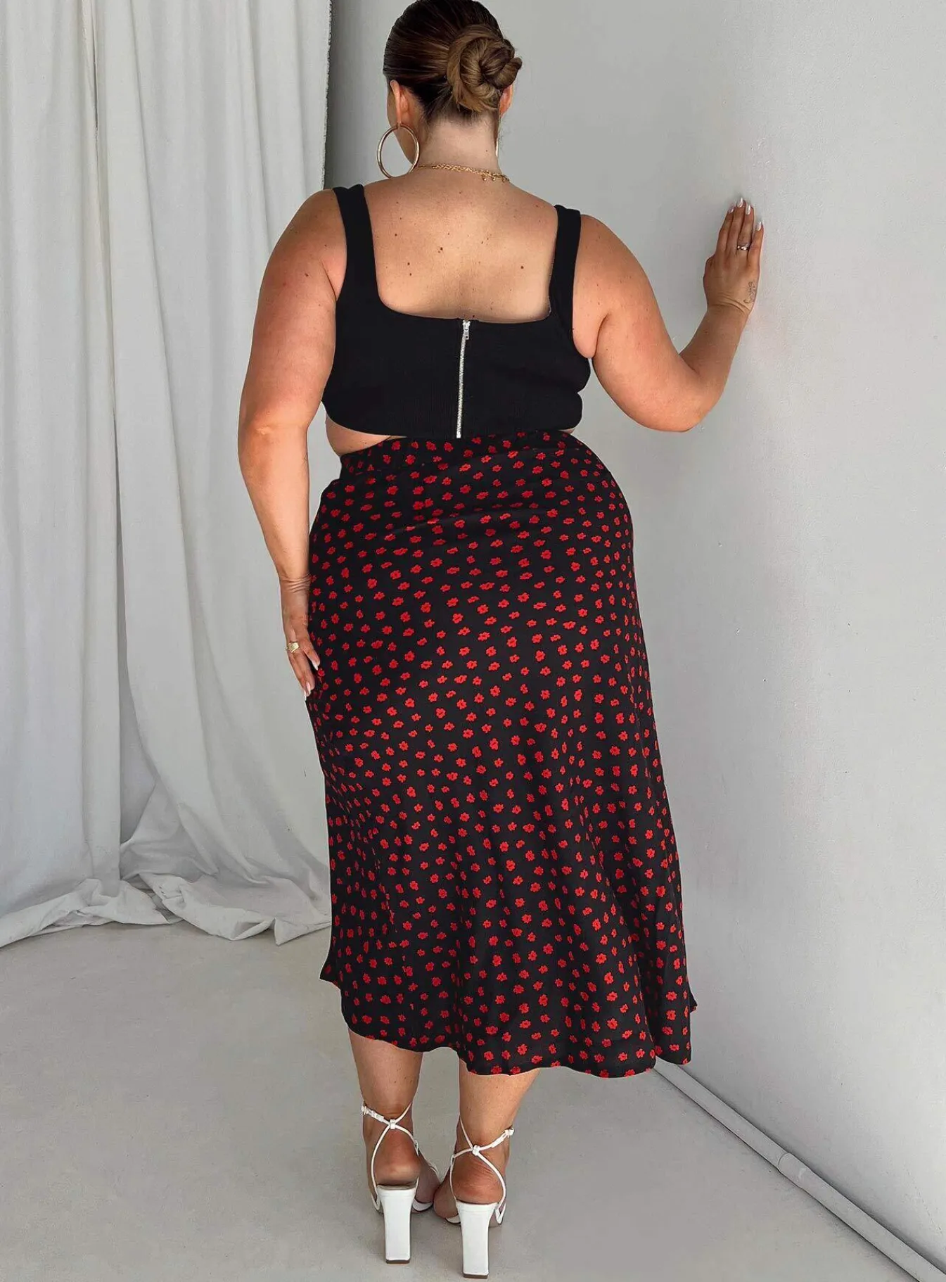 Princess Polly Mabel Midi Skirt Curve Black Best