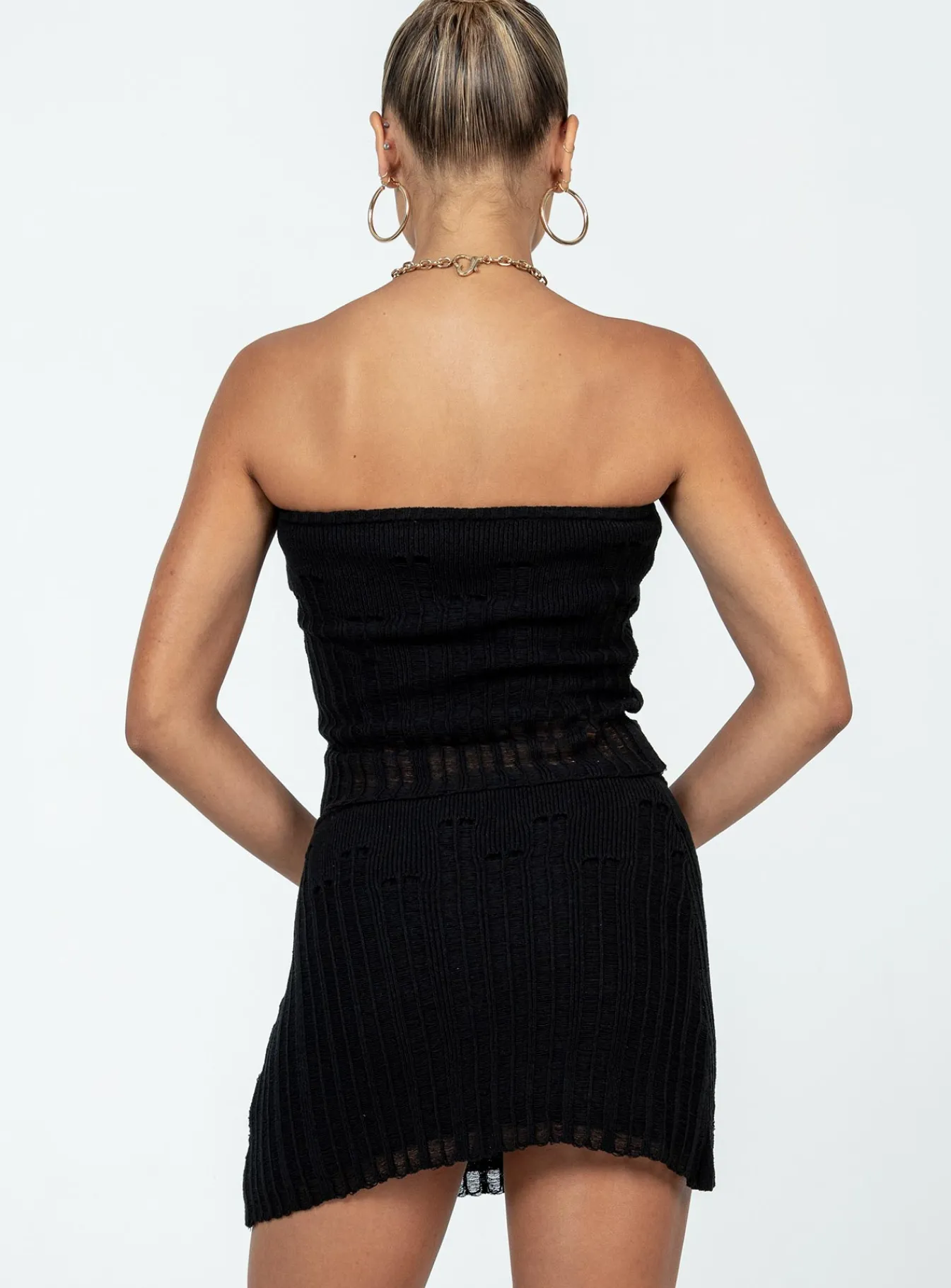 Princess Polly Macaulay Knit Mini Skirt Black Store