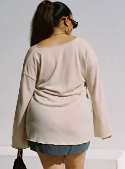 Princess Polly Macy Cardigan Curve Beige Cheap