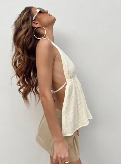 Princess Polly Madalyn Top  Cream Cheap