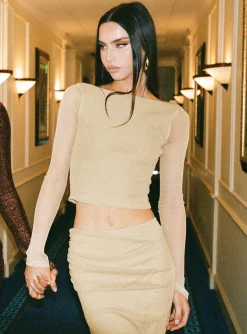 Princess Polly Madang Long Sleeve Top  Gold Store