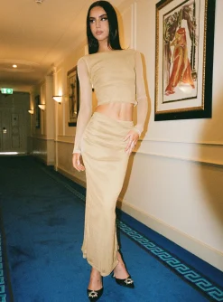 Princess Polly Madang Maxi Skirt  Gold Store
