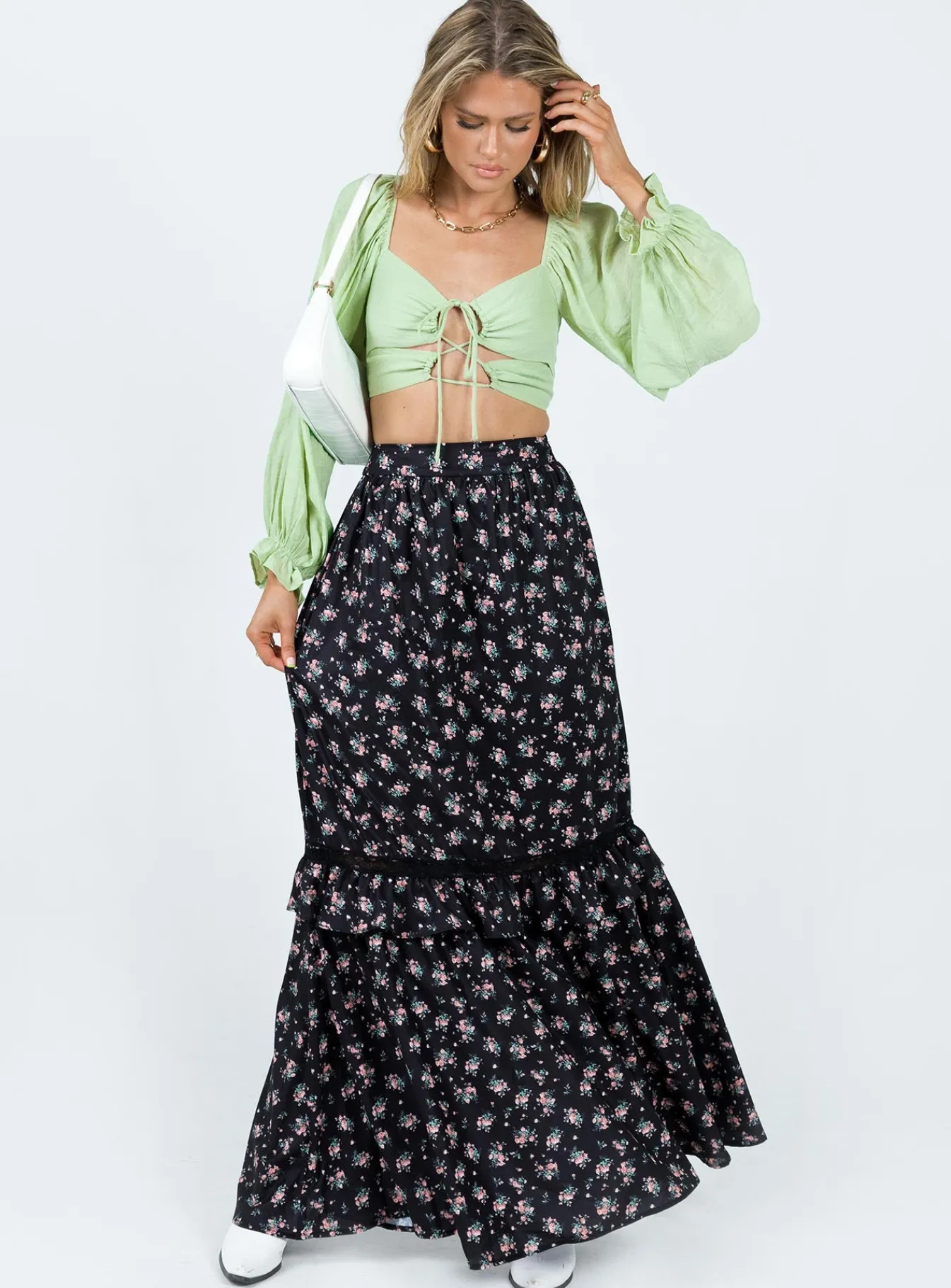 Princess Polly Madigan Long Sleeve Top Green Outlet