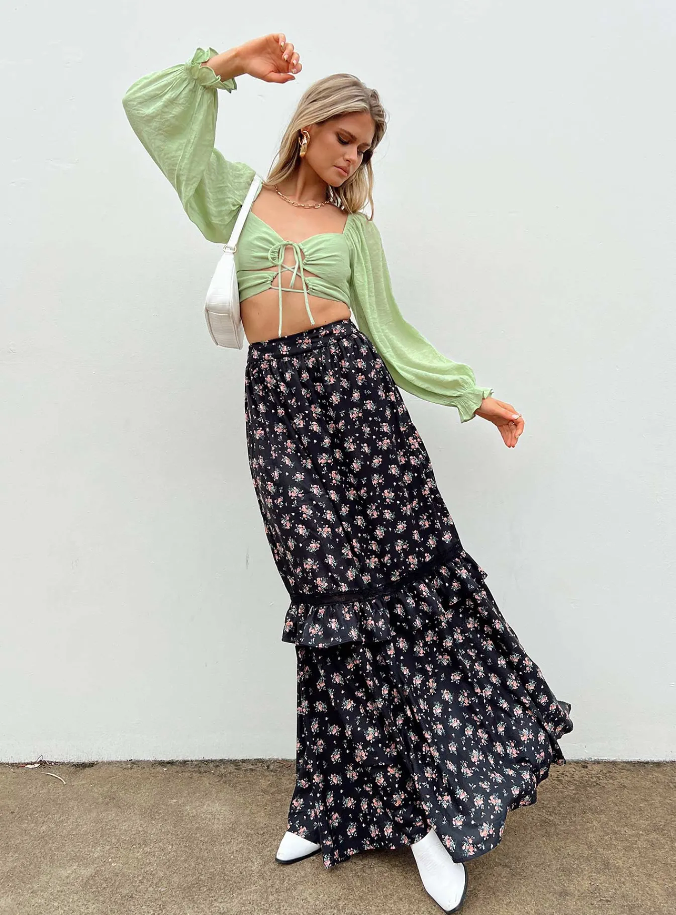 Princess Polly Madigan Long Sleeve Top Green Outlet