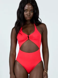 Princess Polly Madiha Bodysuit  Red Discount