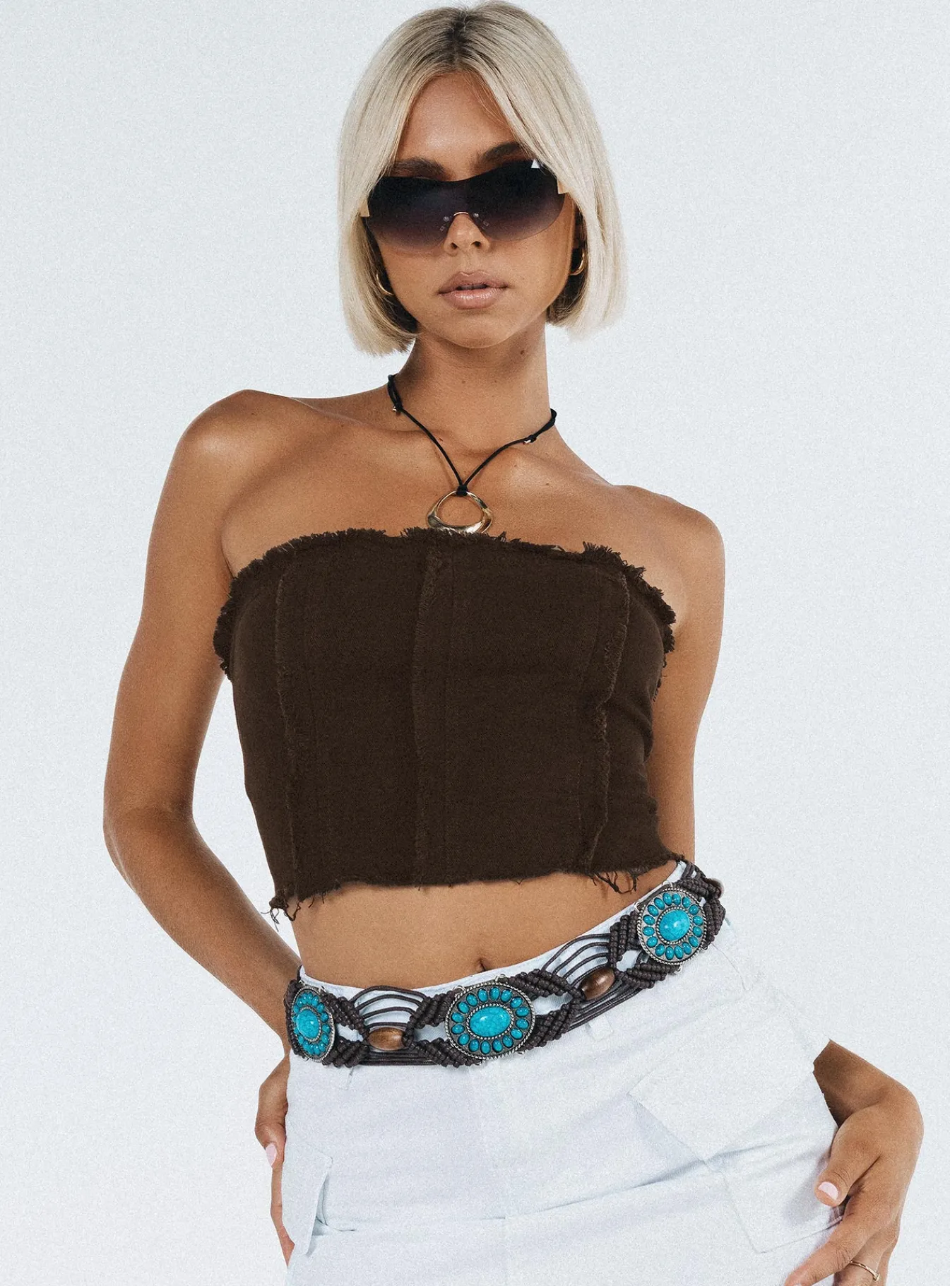 Princess Polly Magil Top Brown New