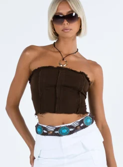 Princess Polly Magil Top Brown New