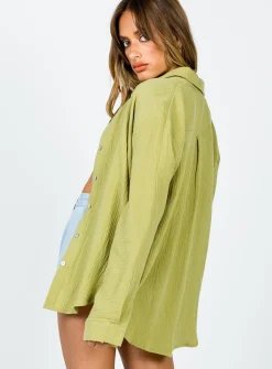 Princess Polly Mahalia Shirt Green Best