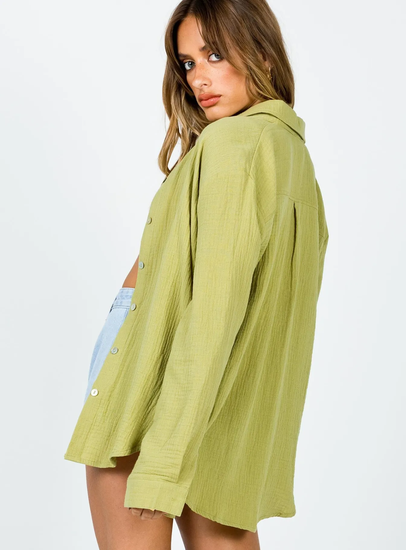 Princess Polly Mahalia Shirt Green Best