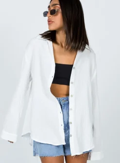 Princess Polly Mahalia Shirt  White Store