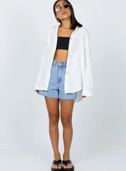 Princess Polly Mahalia Shirt  White Store
