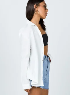 Princess Polly Mahalia Shirt  White Store