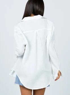 Princess Polly Mahalia Shirt  White Store