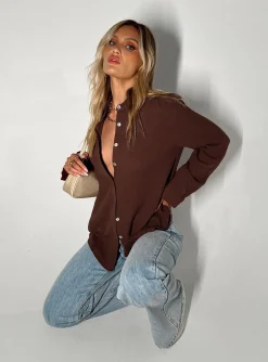 Princess Polly Mahalia Shirt  Brown New