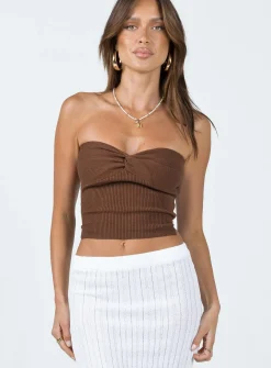 Princess Polly Mai Top  Brown Fashion