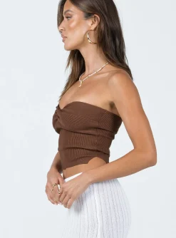Princess Polly Mai Top  Brown Fashion