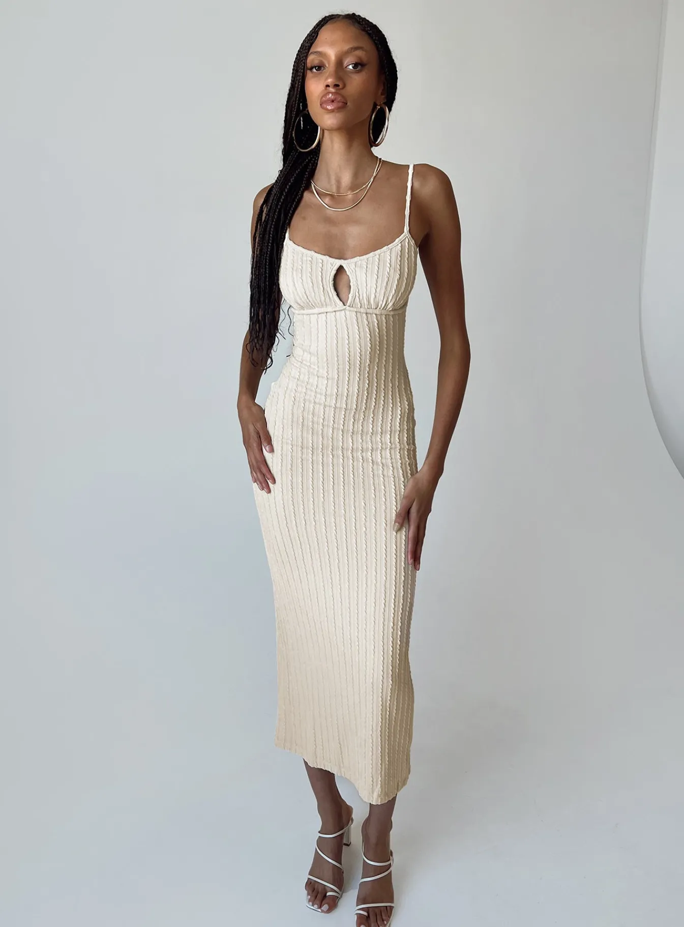 Princess Polly Maila Midi Dress Beige Best