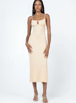 Princess Polly Maila Midi Dress  Beige Best