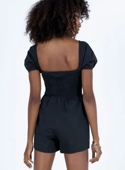 Princess Polly Maimie Romper  Black Discount