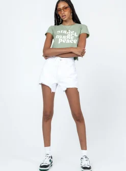 Princess Polly Make Art Tee  Green Cheap