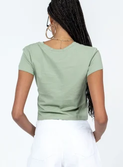 Princess Polly Make Art Tee  Green Cheap