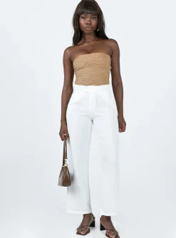 Princess Polly Makena Strapless Bodysuit  Beige Outlet