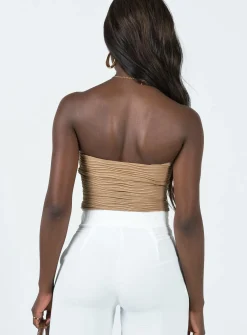 Princess Polly Makena Strapless Bodysuit  Beige Outlet