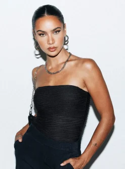 Princess Polly Makena Strapless Bodysuit  Black Discount