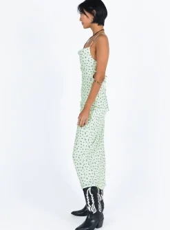 Princess Polly Malabar Maxi Dress  Mint / Floral Sale