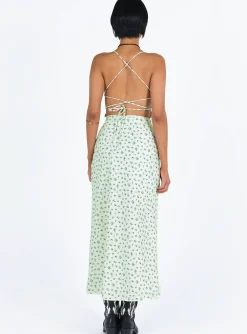 Princess Polly Malabar Maxi Dress  Mint / Floral Sale