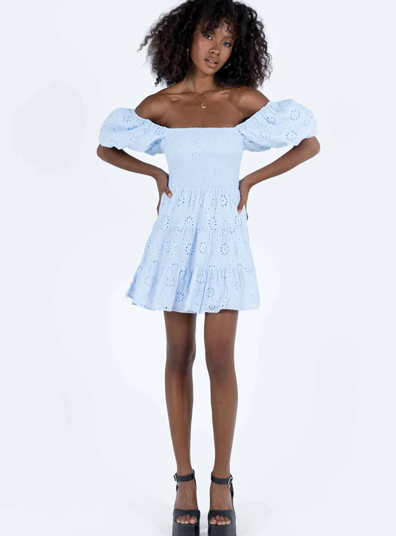 Princess Polly Malek Mini Dress Blue Sale