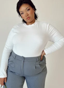 Princess Polly Maleny Long Sleeve Bodysuitcurve   White Sale
