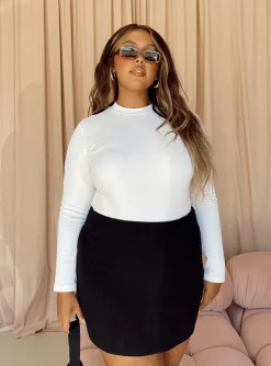 Princess Polly Maleny Long Sleeve Bodysuitcurve White Sale
