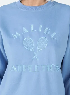 Princess Polly Malibu Athletics Sweatshirt Blue Flash Sale