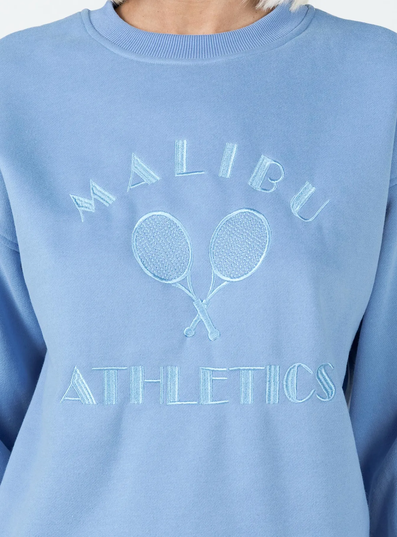 Princess Polly Malibu Athletics Sweatshirt Blue Flash Sale