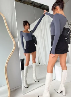 Princess Polly Mallard Bodysuit  Grey Shop
