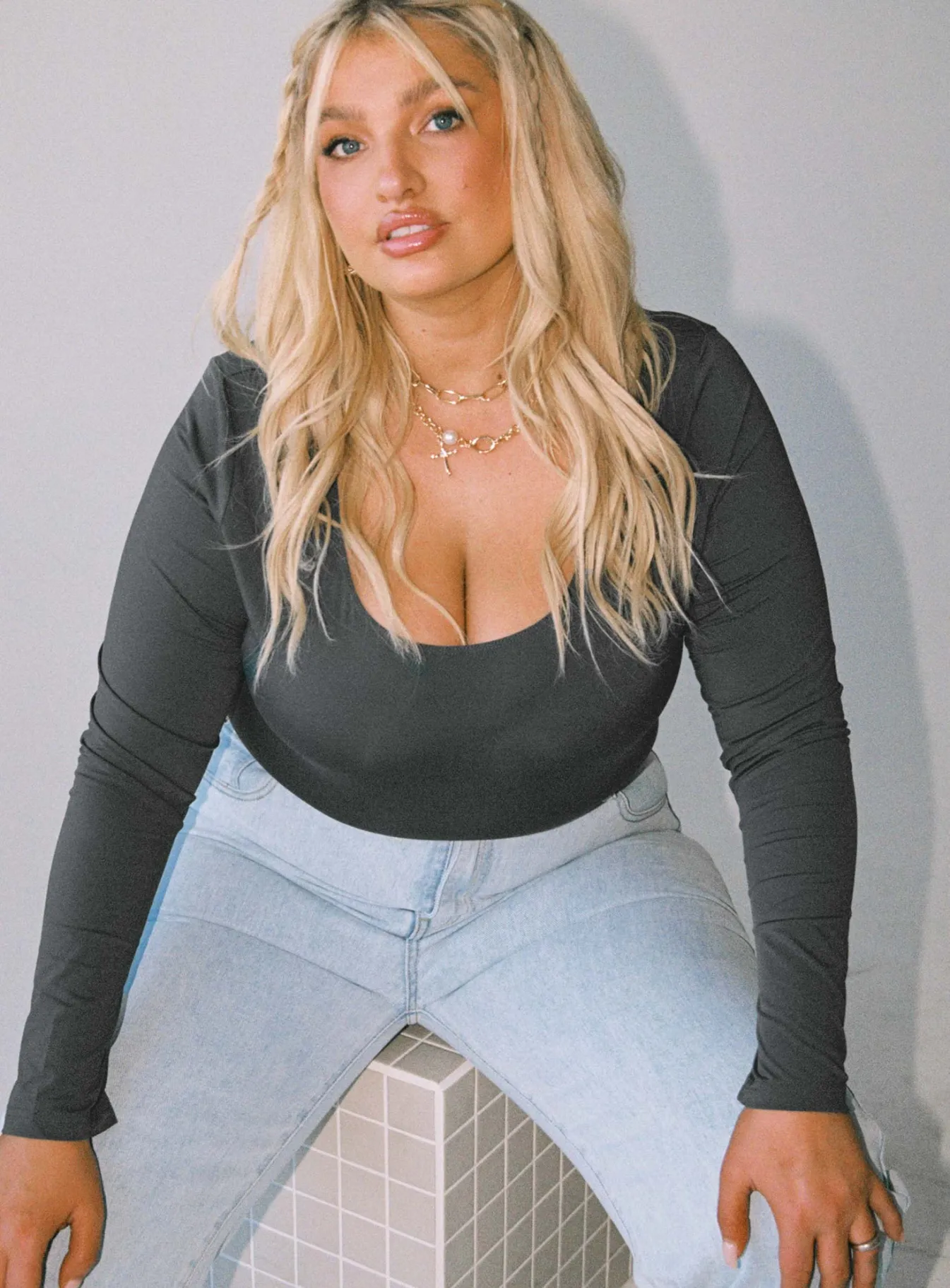 Princess Polly Mallard Bodysuitcurve Grey Fashion