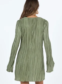 Princess Polly Malop Long Sleeve Mini Dress  Sage Store