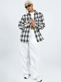 Princess Polly Malvern Shirt  Grey Check Cheap