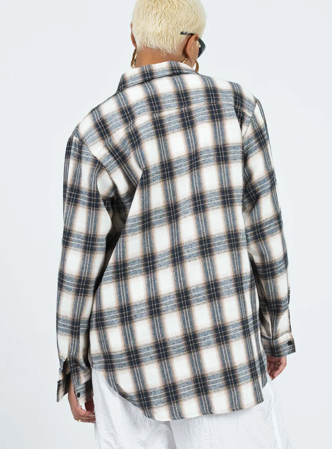 Princess Polly Malvern Shirt Grey Check Cheap