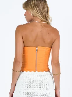 Princess Polly Mantello Corset Top  Orange Cheap